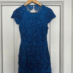 Stunning All-Occasion Dress, Lulus Romance Language Blue Backless Lace Dress